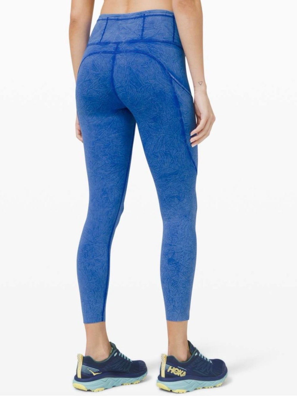 Lululemon Blue Fast & Free Crop Leggings Tights, 2